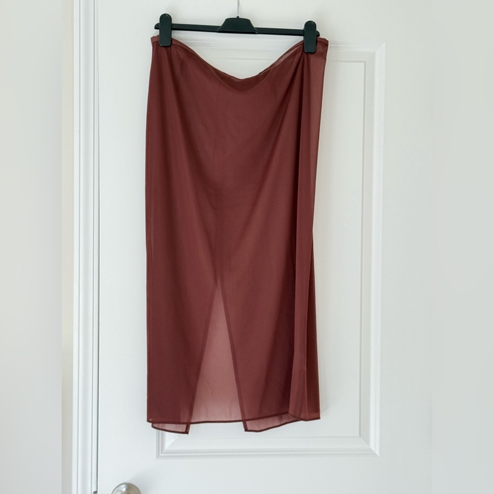SOLD- NWT TIBI Sheer Gauze Maxi Pencil Skirt Size 12 (Cinnamon)